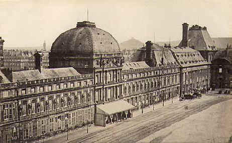 Дворец Тюильри до 1871 - вид с внутреннего двора Лувра