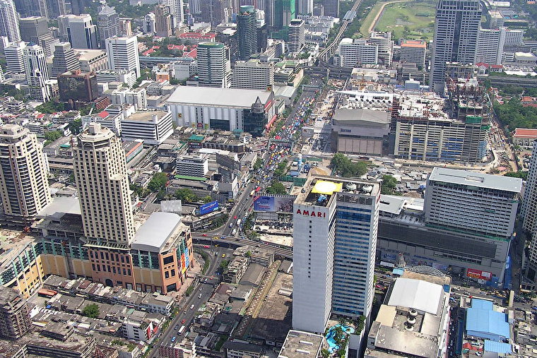 Вид с обзорной площадки на 86 этаже Baiyoke Sky Hotel