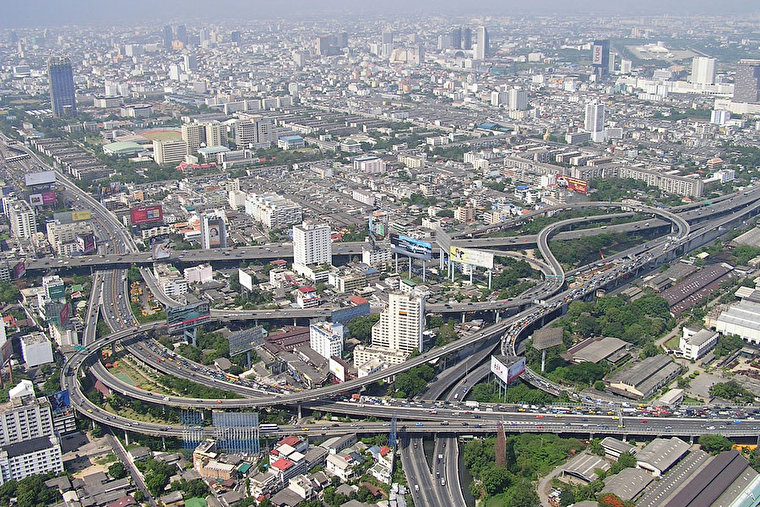 Вид на дорожную развязку, Бангкок